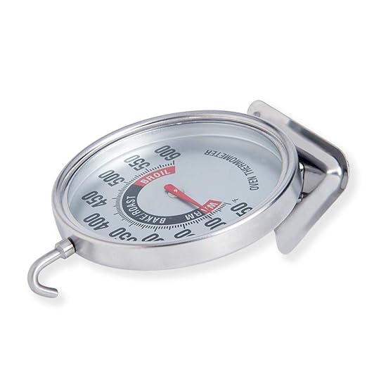 Oven Thermometer Extra Large 3" with Easy-Read Dial | 150-600F Pro Accurate Temp Gauge for Kitchen, Baking, Grill & Meat | Hang or Stand for Gas/Electric Ovens
