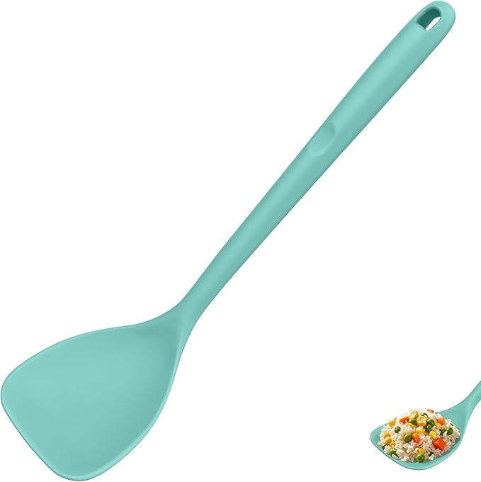 U-Taste Silicone Wok Spatula, 600ºF Heat Resistant Stir Fry Tool, Aqua Sky