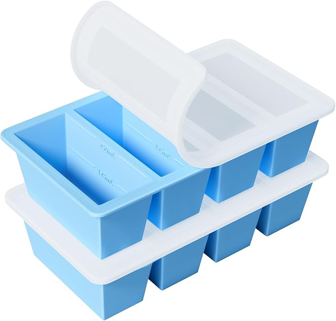 GGOW Silicone Freezer Tray for Sauce Cube: Silicone Freezing Tray for Broth Sauce Storage - Freeze 125mL 250mL Souped Portion