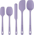 ChefAide 5 Pieces Silicone Spatula Set, Food Grade Rubber Spatula, Upgrade Strong Handle with Ergonomic Grip, Heat Resistant Up to 600°F for Nonstick Cookware, Cooking