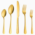 20 Pcs Gold Silverware Set for 4, Food Grade Stainless Steel Flatware Set, Eating Utensils Sets Include Fork/Knife/Spoon, Reusable Cutlery Set for Home Kitchen, Dishwasher Safe, Pearl-edged