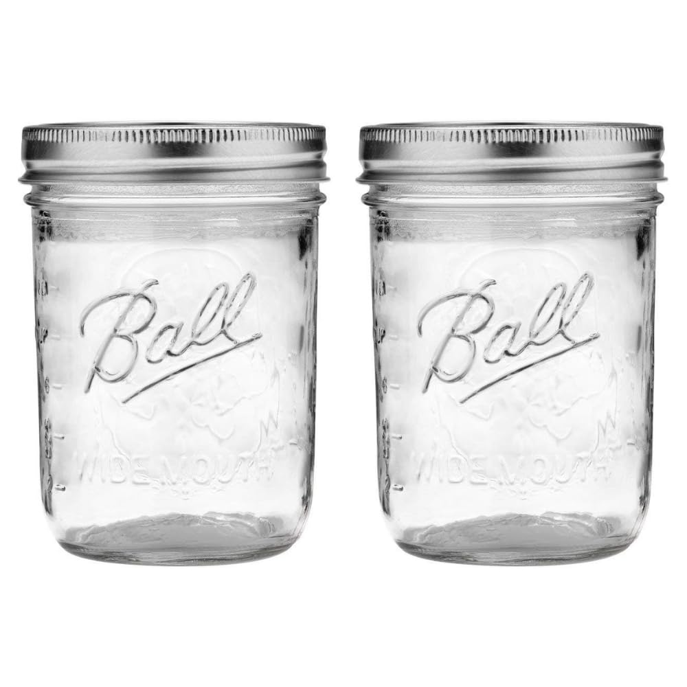 Ball Regular Mouth Glass Mason Jars with Lids and Bands, Used for Canning (Half Pint, 8 Ounce (Pack of 6))
