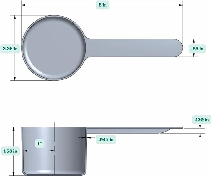 Supplement and Supply 3/8 Cup (3 Oz. | 6 Tablespoon | 90 mL) Long Handle Plastic Measuring Scoop for Coffee, Protein Powder, Pet Food, Spices, Grains, Dry Goods – Food-Grade BPA-Free (Pack of 25)