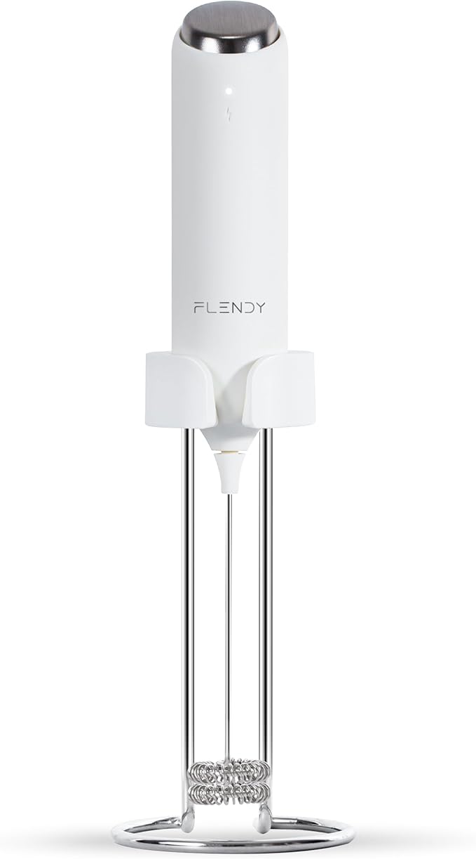 Flendy Rechargeable Milk Frother Handheld with Charging Stand