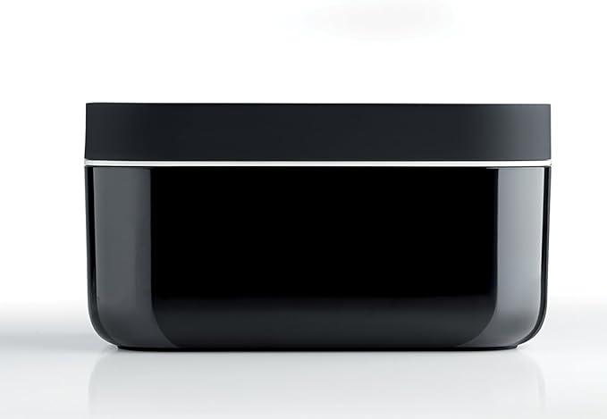 Lékué Ice Box | Black | Ice Cube Tray For Freezer With Lid & Bin | Made With 100 Percent Platinum Silicone | Elegant And Retro Style Ice Cubes | For Cocktails, Ice Tea & Coffee And More |