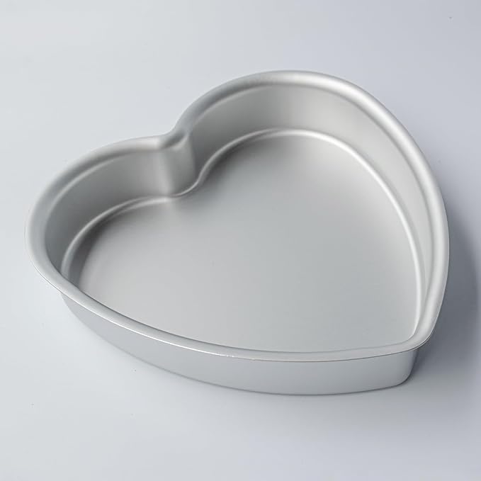 kefyixc 10 Inch Heart Shaped Cake Pans,2 Inch Deep,Aluminum Heart Shaped Cake Pan,Safe Oven,Suitable for party, birthday, gathering, other occasions cake (10 x 2 Inch,Set of 2)