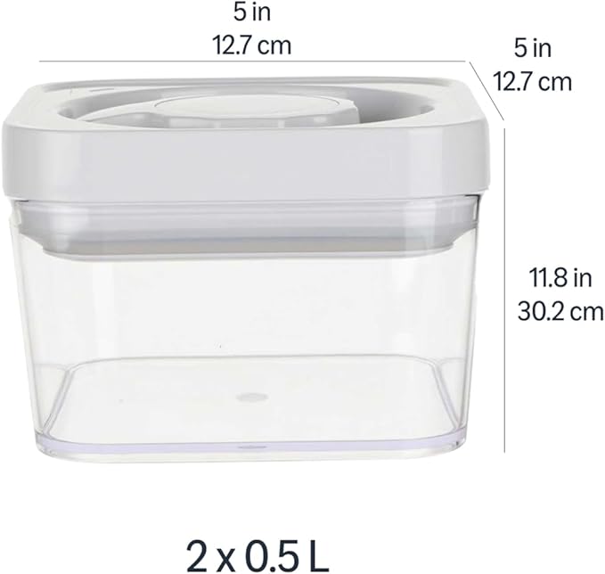 Amazon Basics Airtight Food Storage Containers, BPA Free, Dishwasher Safe, with Twist/Turn Lids, for Kitchen Pantry Organization, 10-Piece Square Set, Clear Plastic