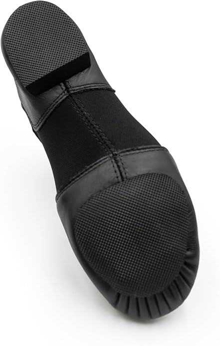 Capezio Women's E Series Jazz Slip-on Shoe – Comfortable Soft Leather with Neoprene Arch Support for Quick Changes, Non-Slip Sole, Lightweight Design, Size 10W, Black