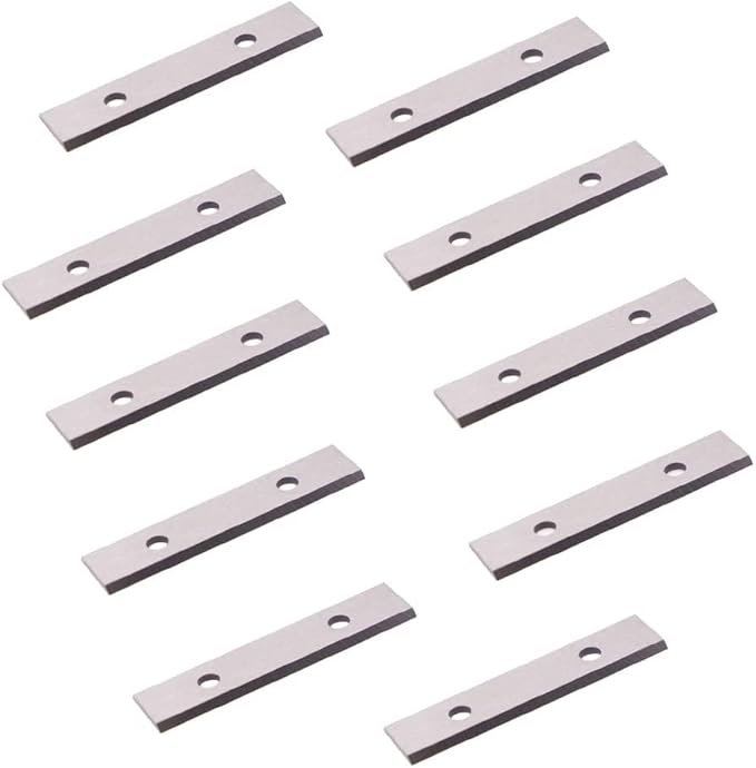 LU&MN Carbide Scraper Replacement Blades, 2.38" / 60×12×1.5mm Double-Edged Reversible Blades, Fits Most Handheld Paint, Glue& Grout Scrapers, 10Pieces