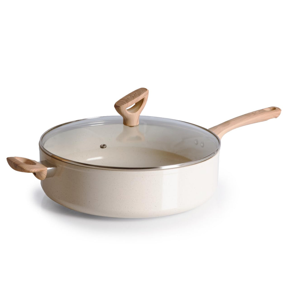 T-fal Revive Ceramic Nonstick Sauté Pan with Lid, 6 Qt Forged Skillet