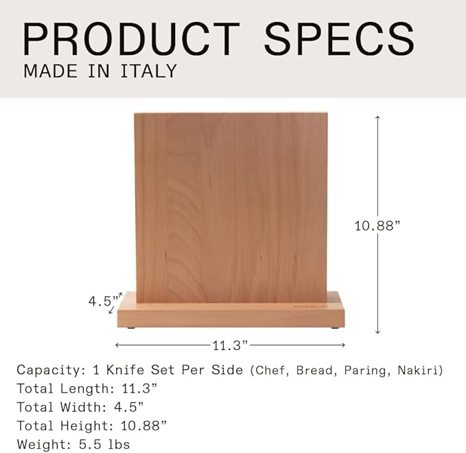 Made In Cookware - Knife Block - Italian Beechwood - Crafted in Italy