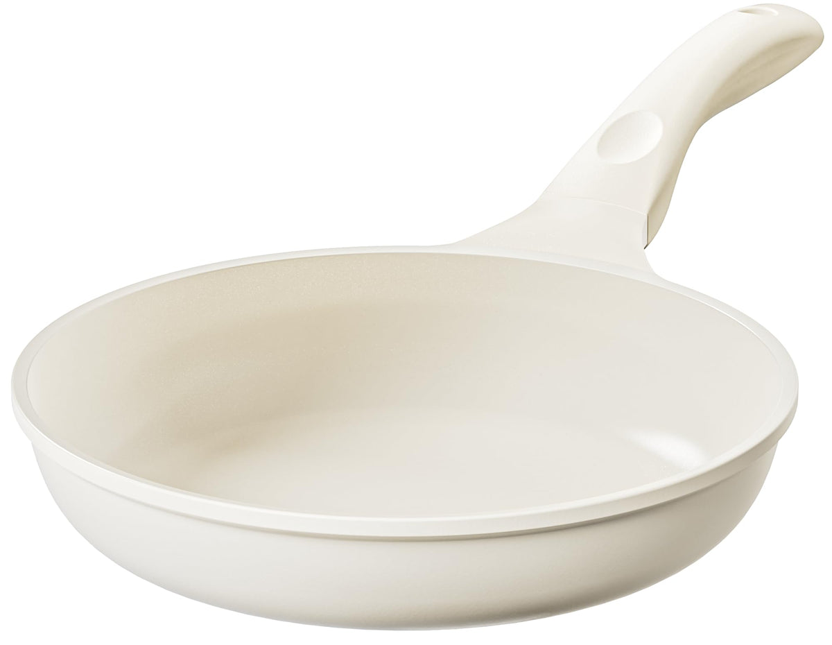 Redchef Ceramic Pan Nonstick, Nonstick Frying Pan, Large Fry Pans, PFAS & PFOA-Free, Non-Toxic, Induction Compatible Pans, Ergonomic Handles, Suitable for All Stove, Beige White, 11"