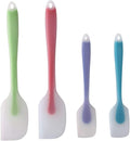 TOUGS Silicone Spatulas Set of 4 - Heat Resistant Non-Stick Flexible Rubber with Solid Stainless Steel Core Kitchen Essential Gadget Premium Scraper Spoon Set - Seamless, Dishwasher Safe, 2 Size