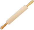 Frieling Maple Rolling Pin with Handles - 2.4-in x 12-in Barrel, 21-in Total Length-Natural Wood - Baking Essentials, Pastry Roller & Pizza Dough Roller