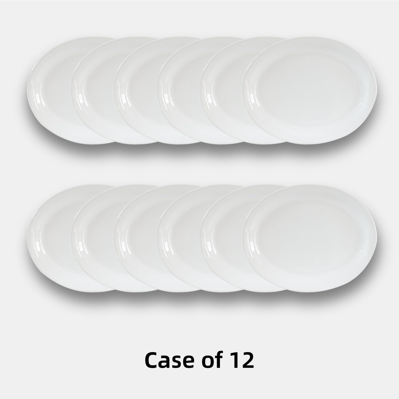 IRESTAURANT PLUS Stoneware Narrow Rim Commercial Grade Dinnerware,Bright White Oval Platter 11.5" x 8.5", Case of 12