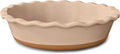 MORA Ceramic Pie Pan for Baking - 9 inch - Deep and Fluted Pie Dish for Old Fashion Apple Pie, Quiche, Pot Pies, Tart, etc - Modern Farmhouse Style Porcelain Ceramic Pie Plate - Chai