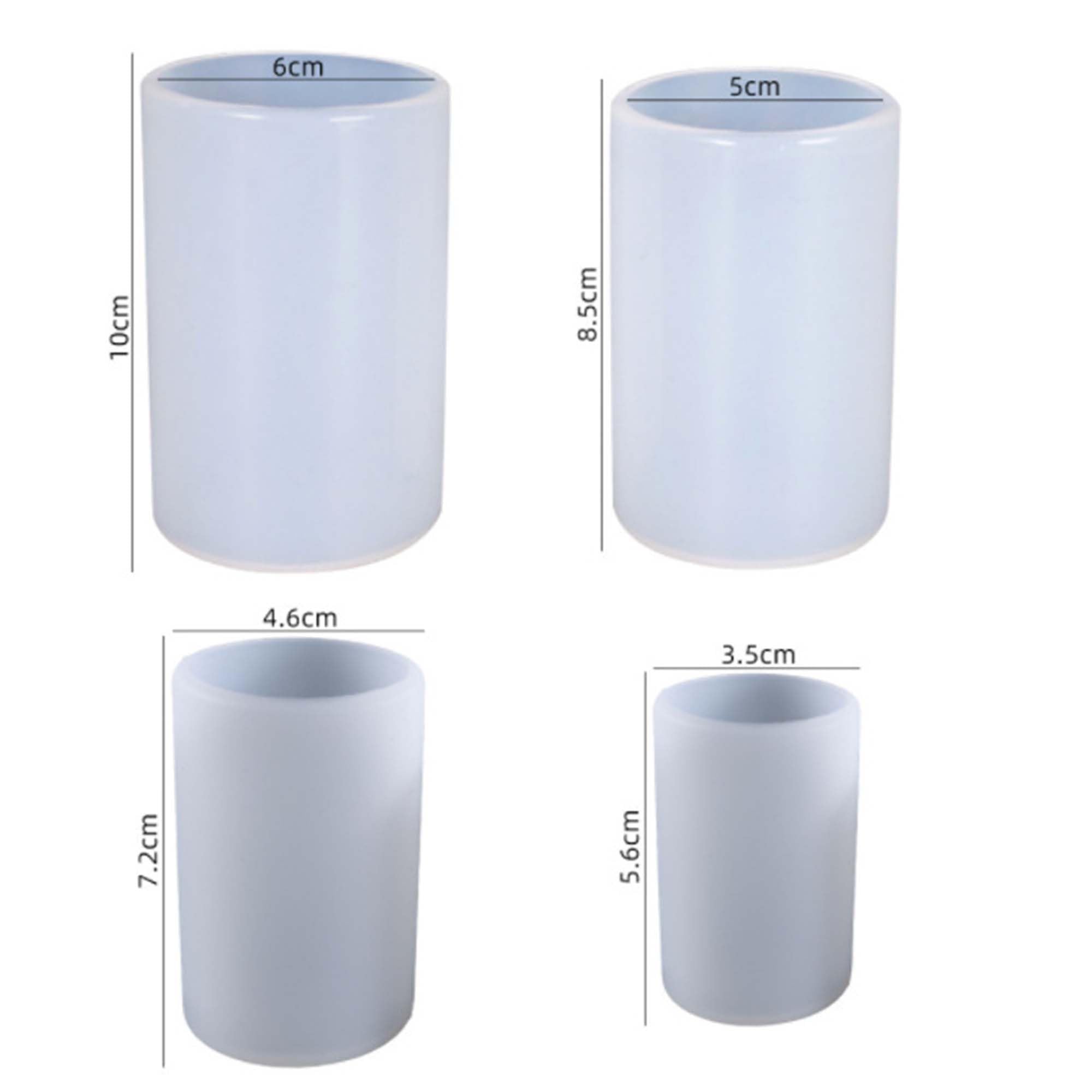 4 Pack Round Candle Resin & Chocolate Silicone Mold - 3D Cylinder & Handmade Candle & Soap Mold