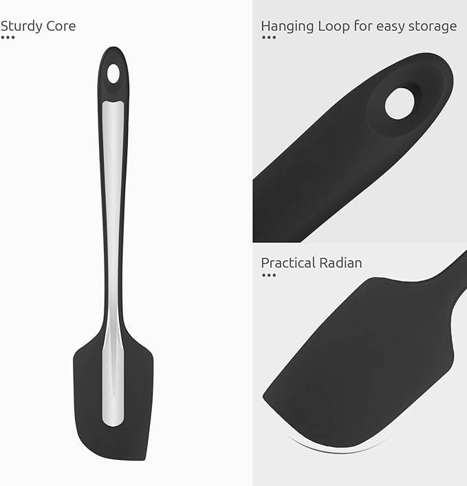 U-Taste Silicone Large Spatula, 480ºF High Temp Bowl Scraper, 11.38", Black