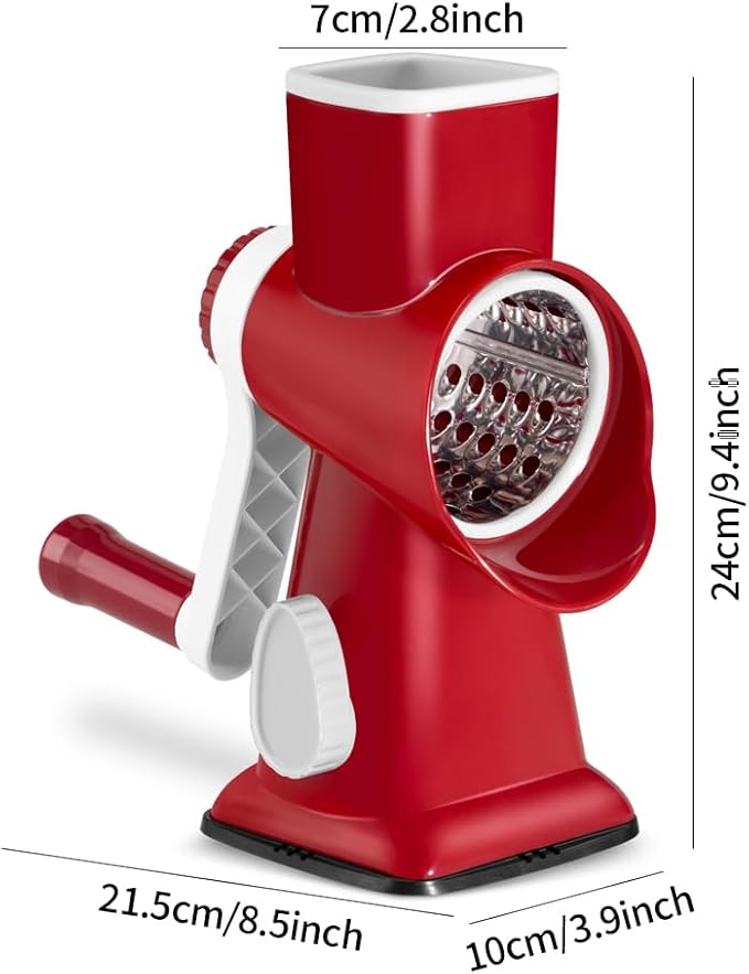 EDEFISY Cheese Grater Hand Crank Rotary Vegetables Shredder with Handle