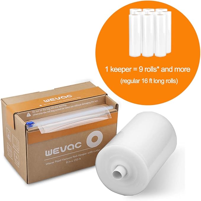 Wevac Vacuum Sealer Bags for Food, 11"x150' Roll, Fits Food Saver Machines