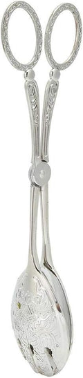 Buffet Tongs Zinc Alloy Salad Tong Kitchen Tong Serving Non-Slip Cooking Tongs(Sliver)