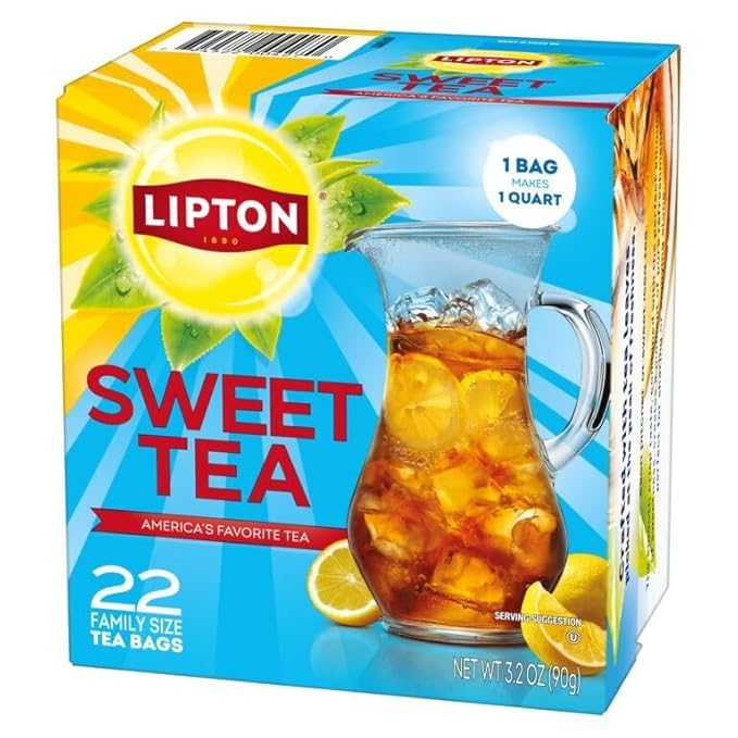 Lipton Southern Sweet Iced Tea Bags, Family Size, 132 Total Bags
