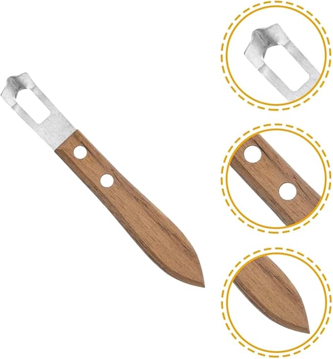 AddLotLot 3 PCS Cocktail Channel Carving Knife Walnut Wood Handle Fruit and Vegetable Carving Tool V-Shaped Stainless Steel Blade, Garnish Citrus Zester for Decorating Cocktails, Desserts, and Salads