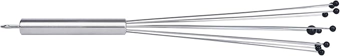 Restaurantware 12.5 in Stainless Steel Ball Whisk with Silicone Tips - 6 Pack - German Standard Sauce & Gravy Whisk, Non-Scratch, Dishwasher Safe - Non-Stick Safe Silicone Ball Whisk for Baking