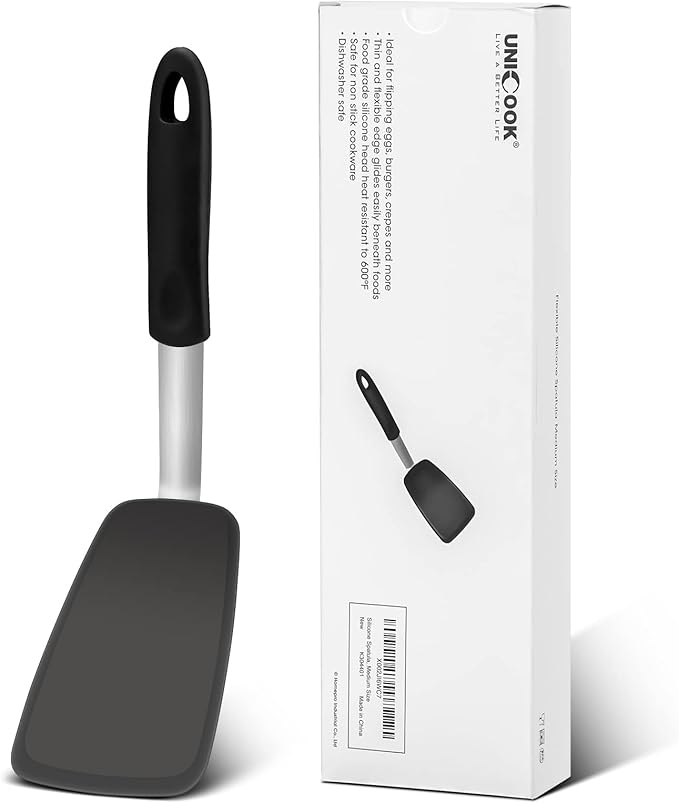 Unicook Flexible Silicone Spatula, Food Grade Kitchen Turner, Medium