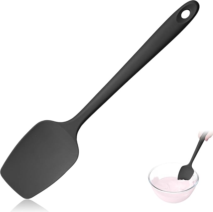 Lilybeam 600ºF Heat Resistant Silicone Spoon Spatula for Cooking, Black