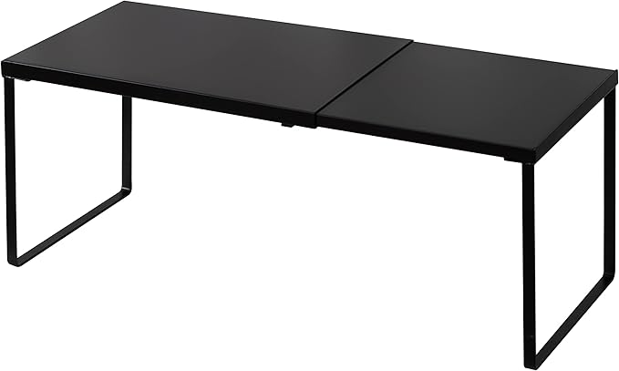 Nxconsu Expandable Cabinet Shelf, Shelf Riser for Cabinets, 8.26" Black