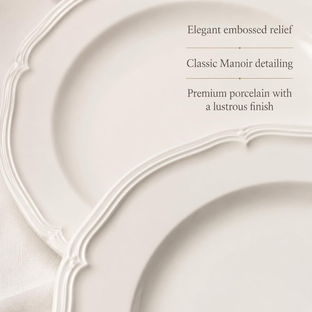 Villeroy & Boch Manoir 18 Piece Dinnerware Set, Creamy White