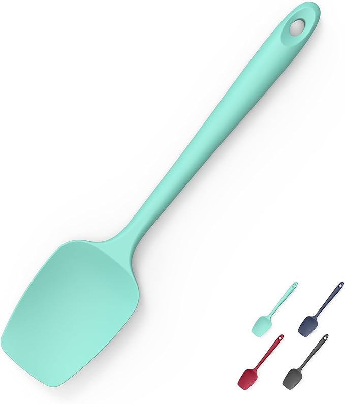 Doosu 600°F High Heat Silicone Spoon Spatula for Cooking (Aqua Sky, 11.4in)