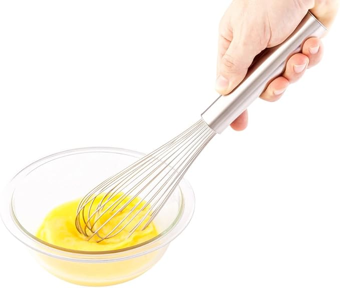 Met Lux 12 x 2.5 x 2.5 Inch Baking Whisk With Ergonomic Handle - Dishwashable Stainless Steel Whisk For Whipping Or Cooking