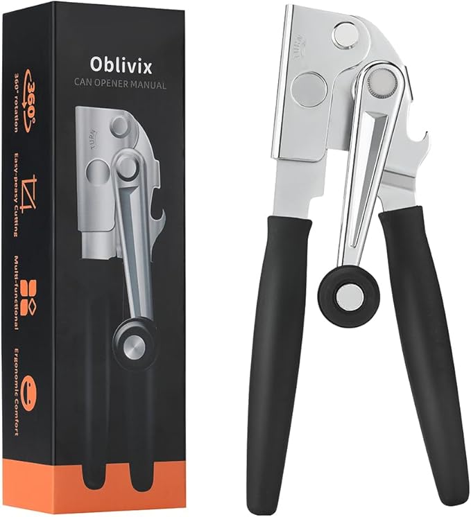 Manual Can Opener,Heavy Duty Easy Ergonomic Crank for Seniors & Arthritis