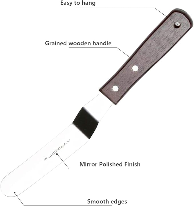 PUCKWAY Offset Cake Icing Spatula Set of 4, 4"-6"-8"-10"