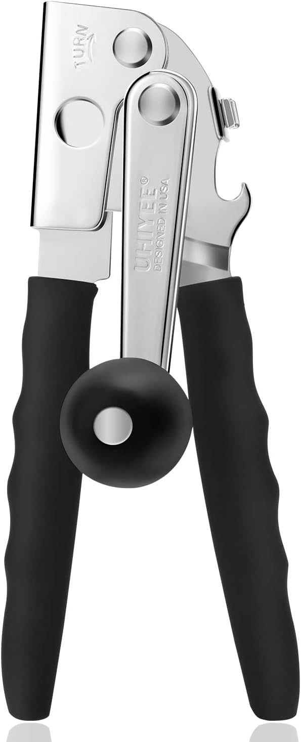 UHIYEE Commercial Can Opener Heavy Duty, Hand Crank for Large Cans, Black