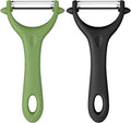 AUAUY 2PCS Potato Peeler, Y-Shaped Swivel Vegetable Peeler, Green + Black