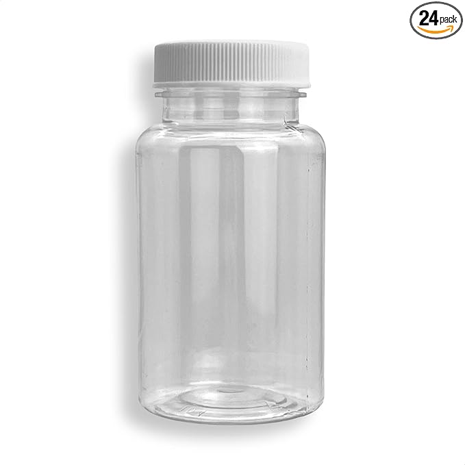 LUBEFLEX Oil Sampling Bottle - Made in USA - Pack of 24 Oil Analysis Sampling Clear Plastic Bottle 4 oz (120 ml) Capacity with 38-400 Cap Size - FDA Compliant and BPA Free …