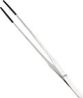 CAPASTEC 10.63" L Aquarium Straight Feeding Tweezer for Feeding with Black Rubber Tip