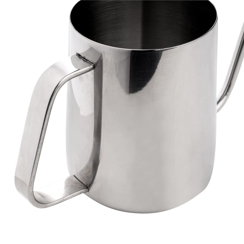 Restaurantware Pour Over Kettle Pack of 1 Stainless Steel 12 oz Precision Spout Gooseneck Coffee Kettle With Ergonomic Handle, Corrosion-Resistant for Artisan Brewing, Silver