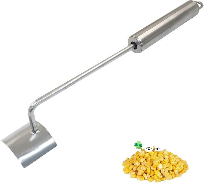 Kemcatui Stainless Steel Corn Peeler, Long Handle Corn Stripper