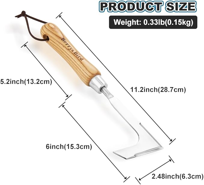 Berry&Bird Crack Weeder, Crevice Weeding Tool, 11.2" Garden Manual Weeder