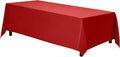 Gee Di Moda Rectangle Tablecloth - 90 x 156 Inch Red Table Cloth for 8 Foot Tables with Floor-Length Drop - Heavy Duty Washable Fabric for Holiday Party, Dinner, Weddings & Baby Shower