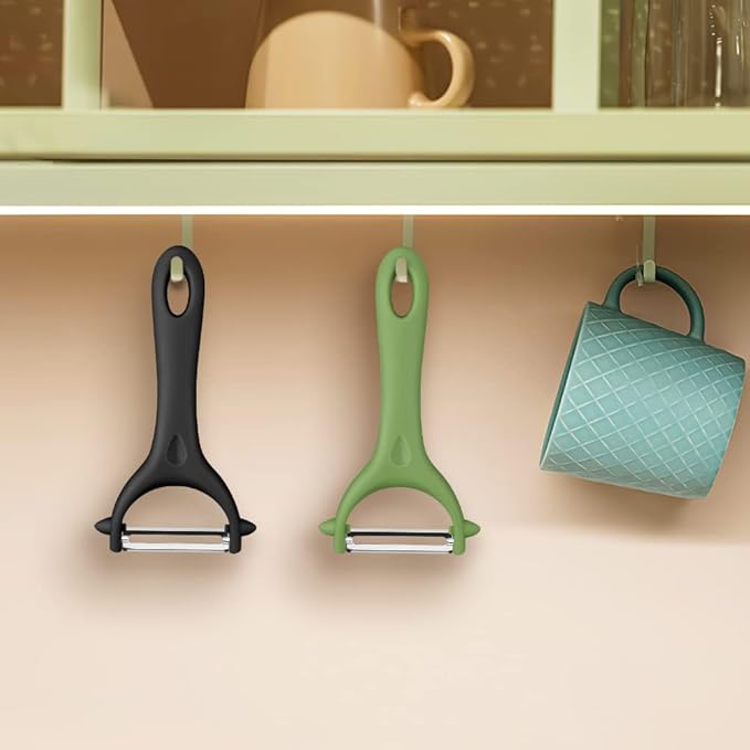 AUAUY 2PCS Potato Peeler, Y-Shaped Swivel Vegetable Peeler, Green + Black