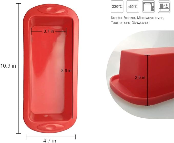 Silicone Bread and Loaf Pans (2 Pack) - Nonstick Silicone Baking Mold for Homemade Loaf, Bread and Meatloaf