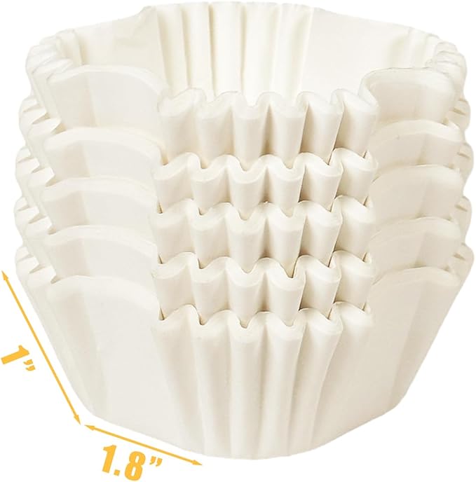 qiqee Square Cupcake Liners, 500 Count, White,Standard Size