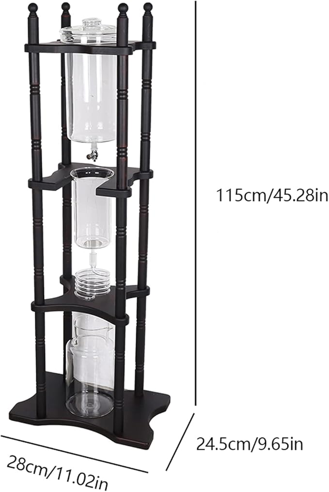 Josbuynls Cold Drip Coffee Maker, 2000ml Large Capacity Glass Dutch Coffee Dripper Ice Drip Coffee Tower w/Stable Base for Commercial Office