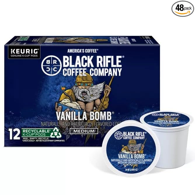 Black Rifle Coffee Company Vanilla Bomb Medium Roast Coffee K-Cups – Single-Serve Coffee Pods