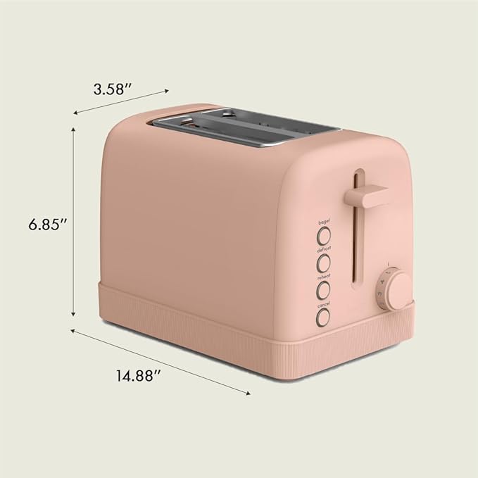 bella 2-Slice Toaster with Extra Wide Slots and 6-Shade Control, Blossom